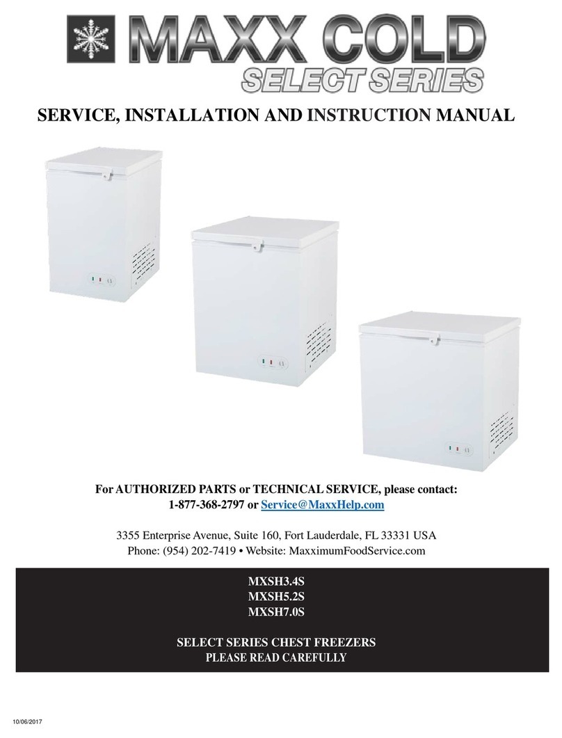 Maxx Cold MXSH3.4S Service, installation, and instruction manual