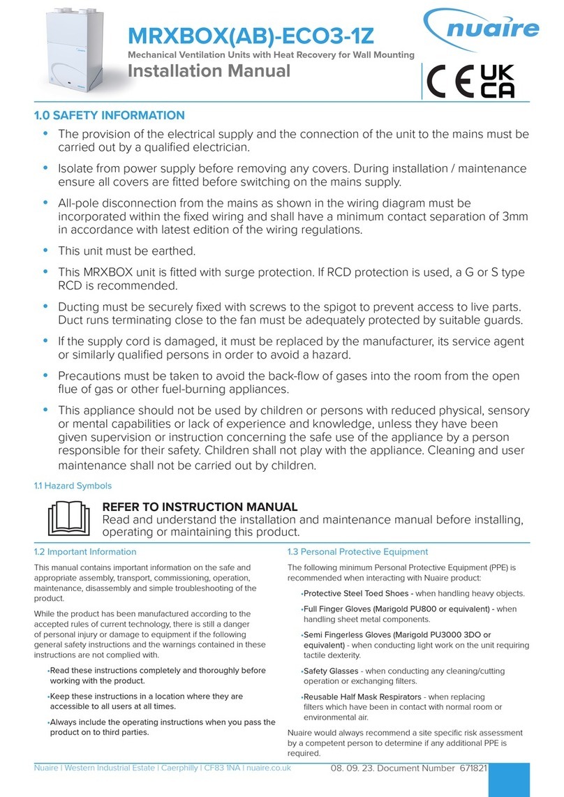 NuAire MRXBOX-ECO3-1Z User manual