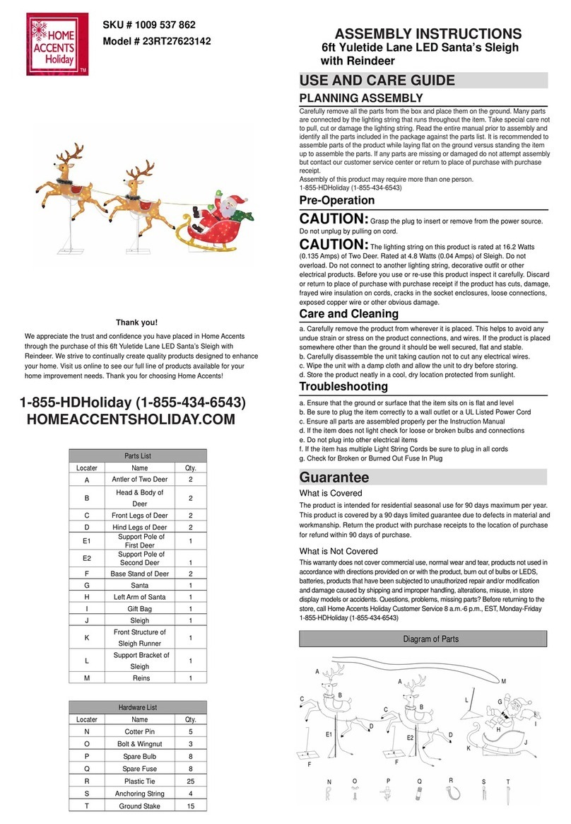 Home Accents Holiday 23RT27623142 Assembly instructions