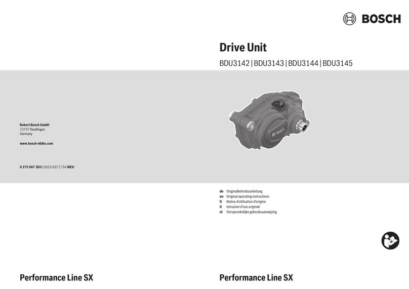 Bosch Performance Line SX BDU3142 User manual