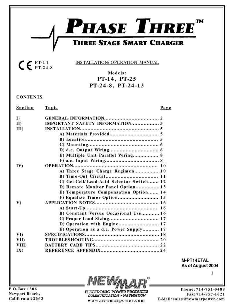 NewMar PHASE THREE PT-14 Installation & operation manual