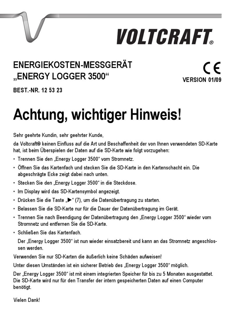 VOLTCRAFT ENERGY LOGGER 3500 User manual
