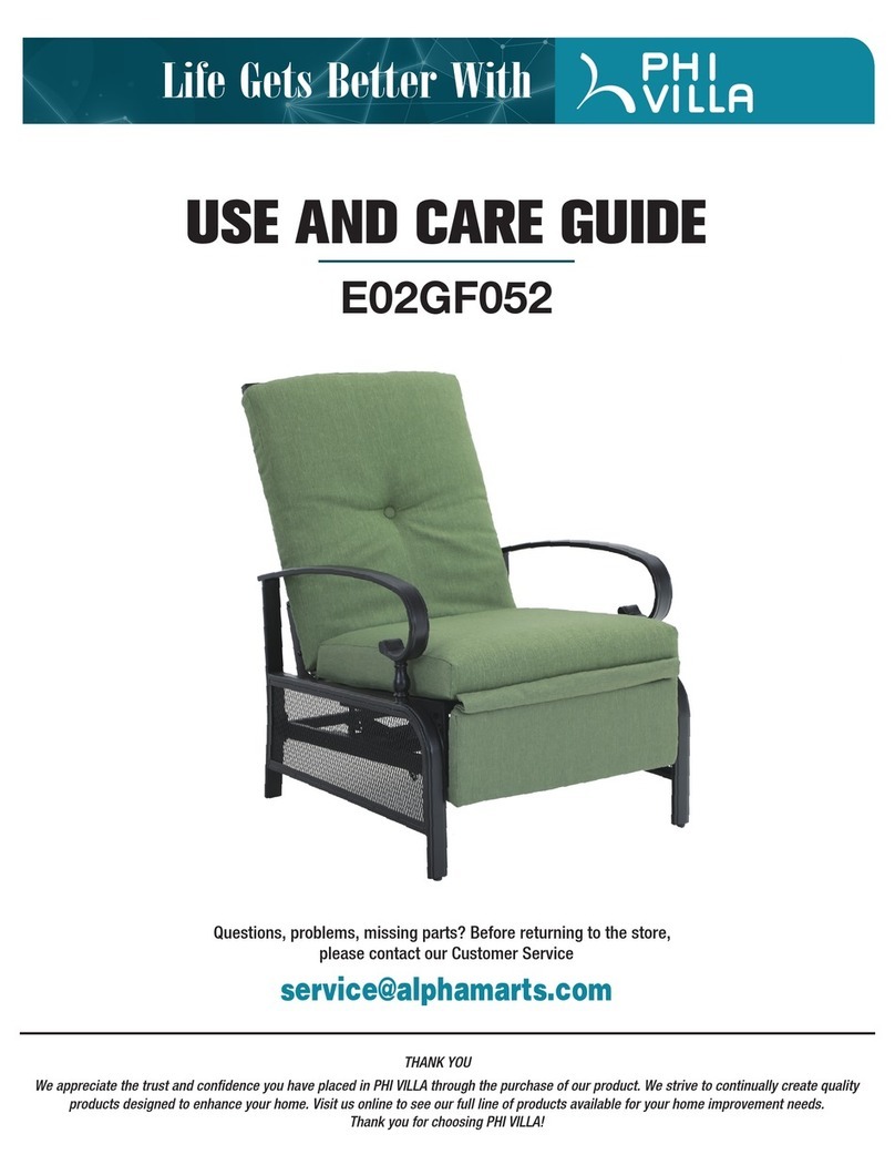 PHI VILLA E02GF052 Use and care guide