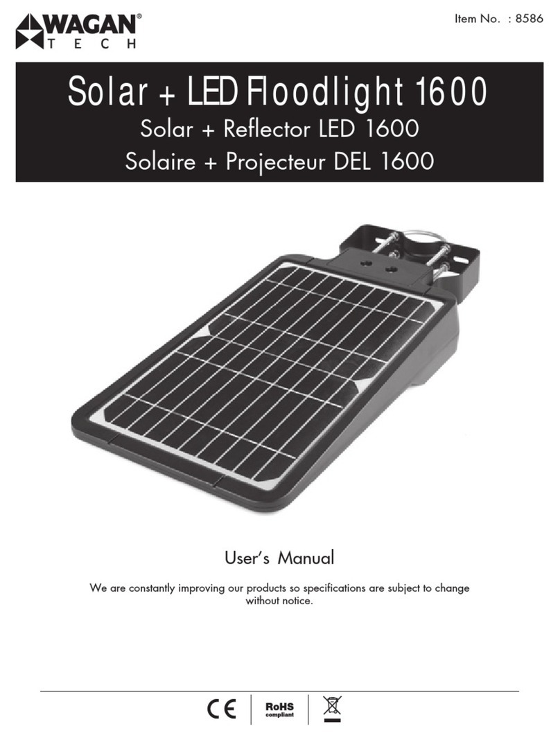 Wagan Solar + LED Floodlight 1600 user manual