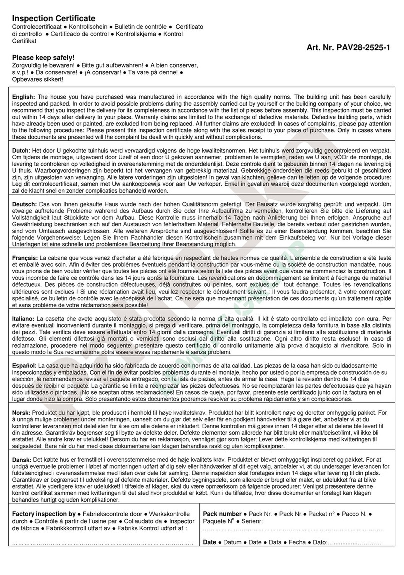Palmako PAV28-2525-1 User manual