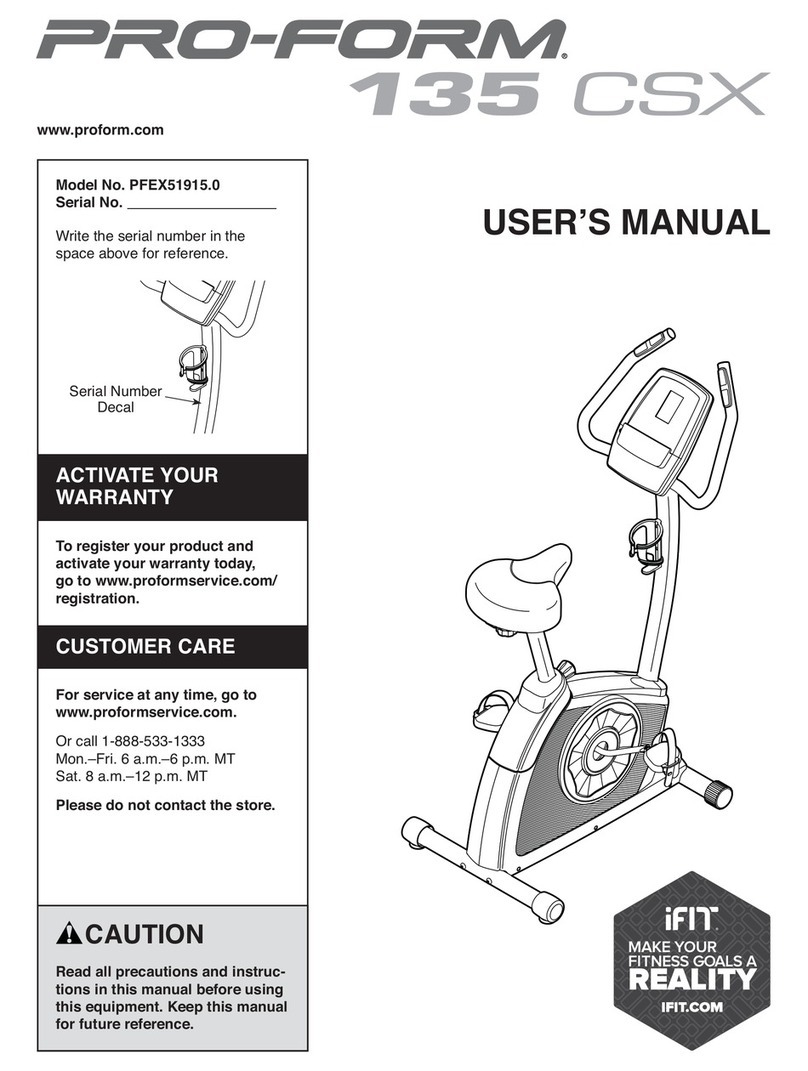 Pro-Form 135 CSX User manual
