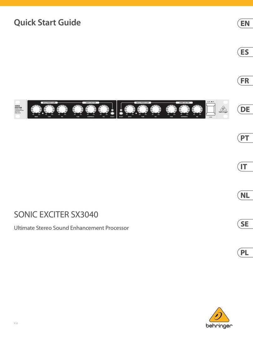 Behringer Sonic Exciter SX3040 quick start guide