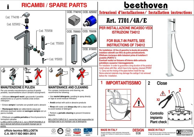 BELLOSTA beethoven 7701/4A/E installation instructions
