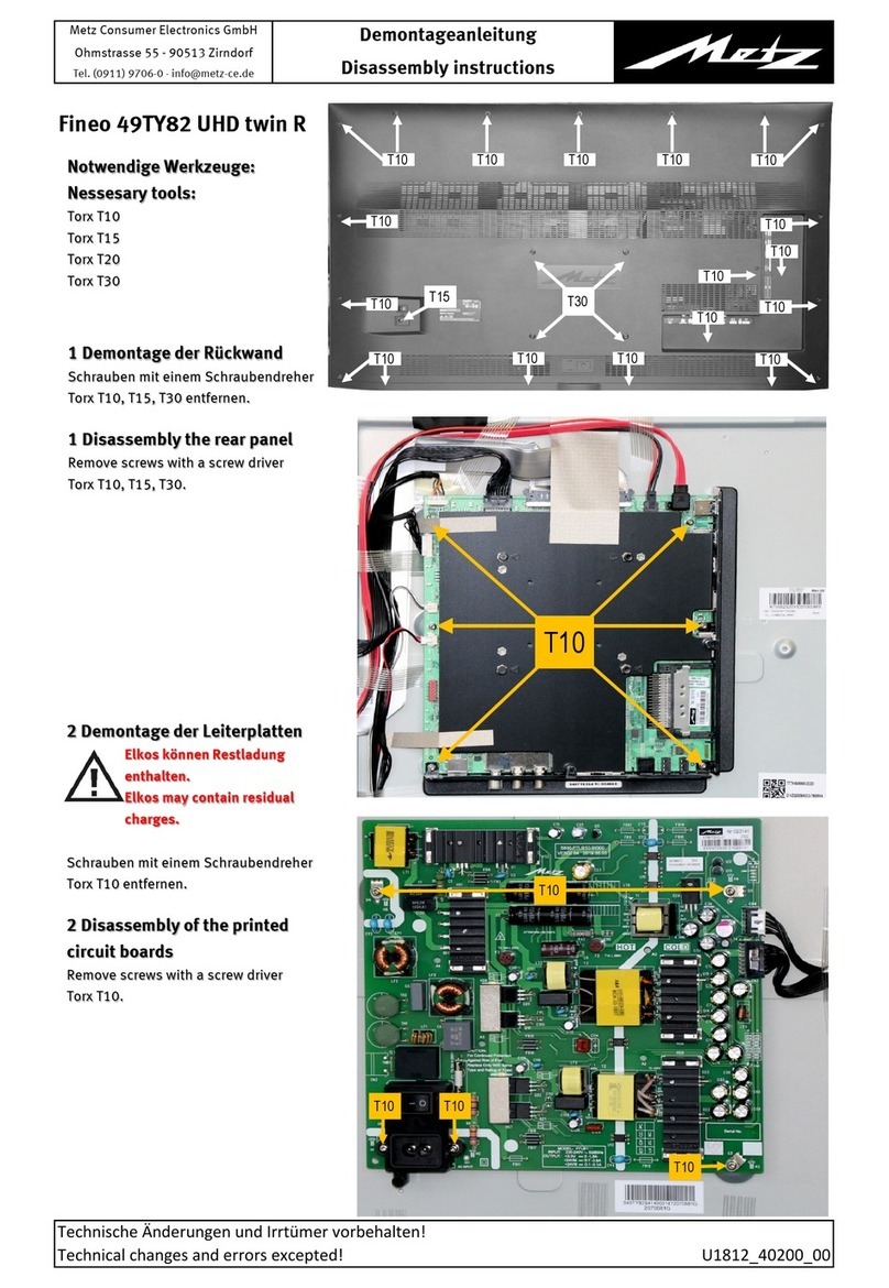 Metz Fineo 49TY82 UHD twin R Installation instructions Metz Fineo 49TY82 UHD twin R Installation instructions