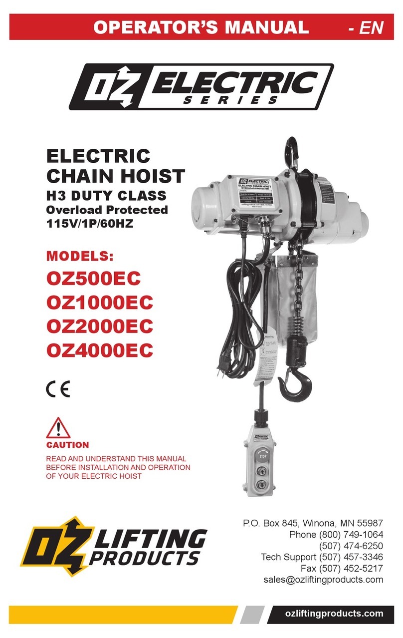 OZ Lifting Products OZ500EC Operator's manual