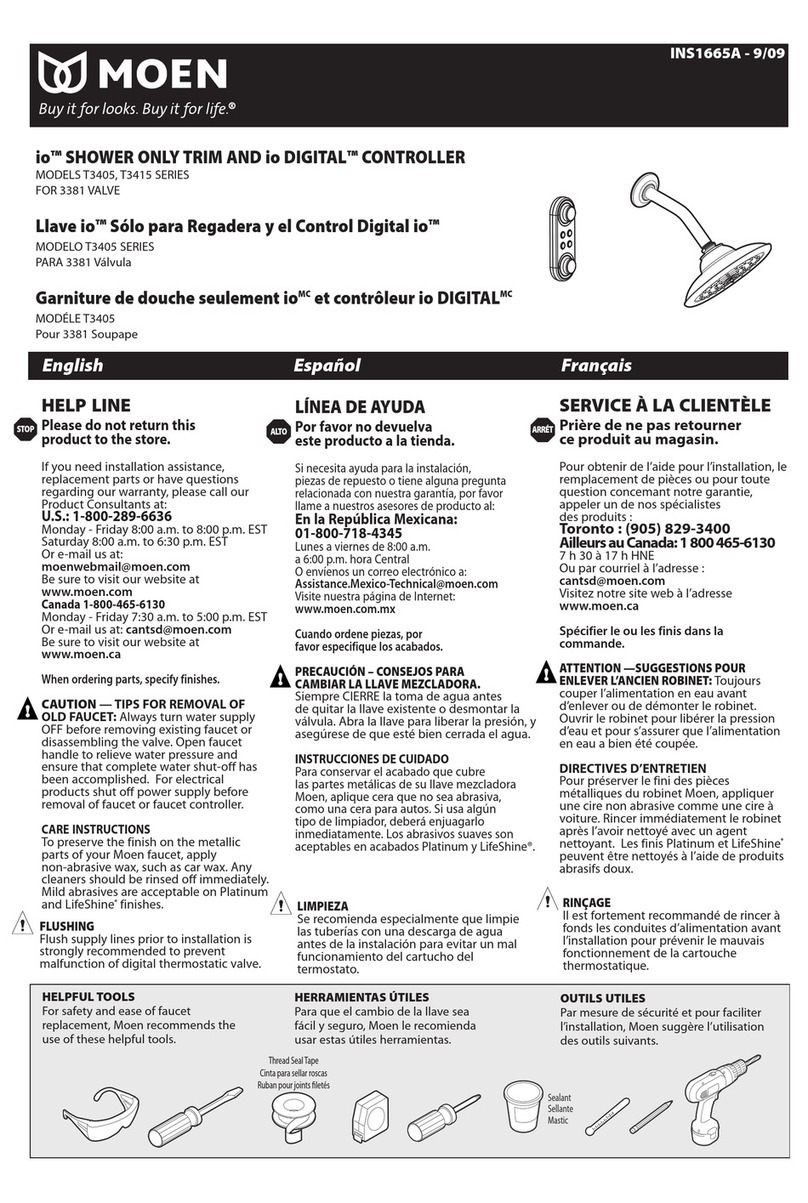 Moen io T3405 Series manual