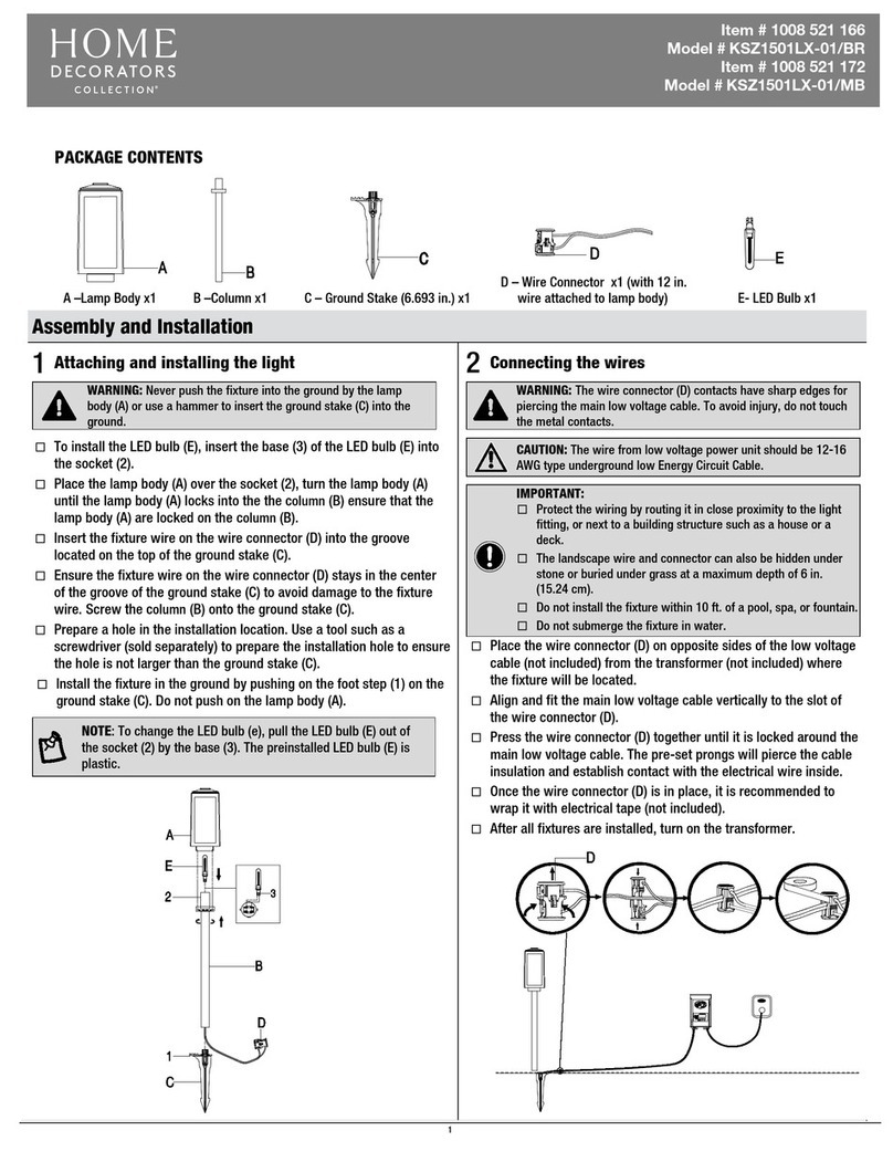 HAMPTON BAY KSZ1501LX-01/BR User manual