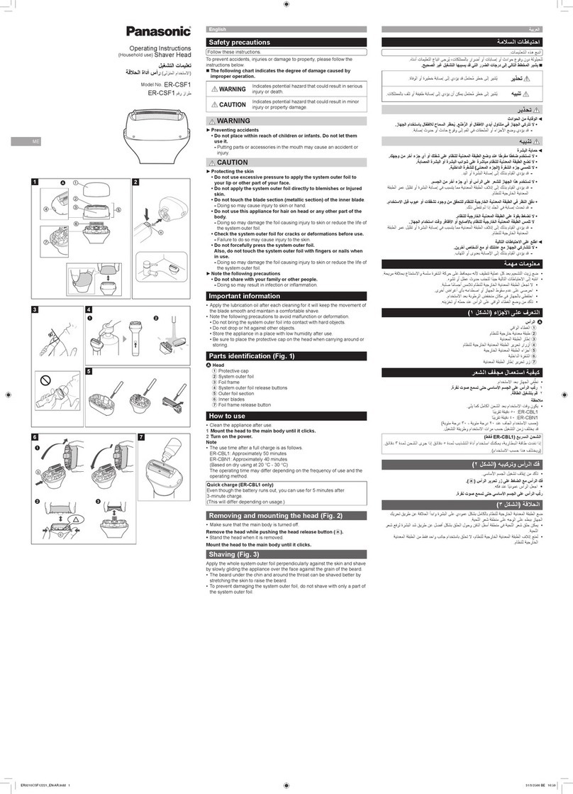 Panasonic ER-CSF1 operating instructions