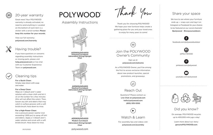 Polywood ADU600 Assembly instructions