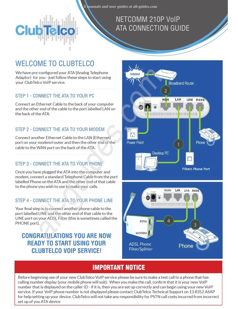 Club Telco NETCOMM 210P VoIP Instruction Manual