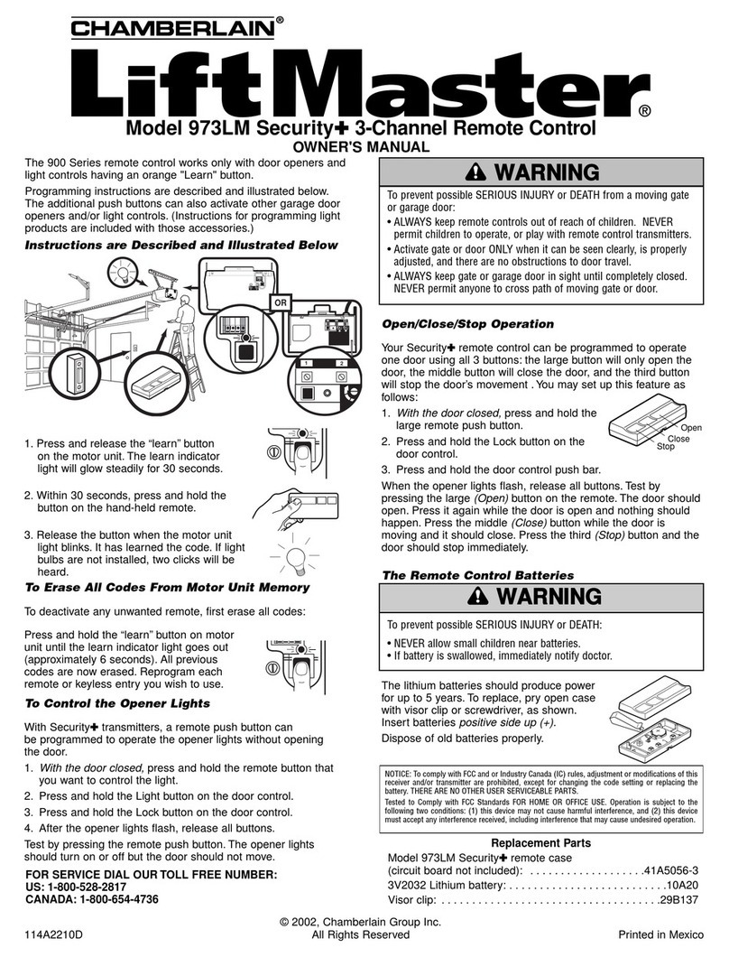 Chamberlain LiftMaster 973LM owner's manual