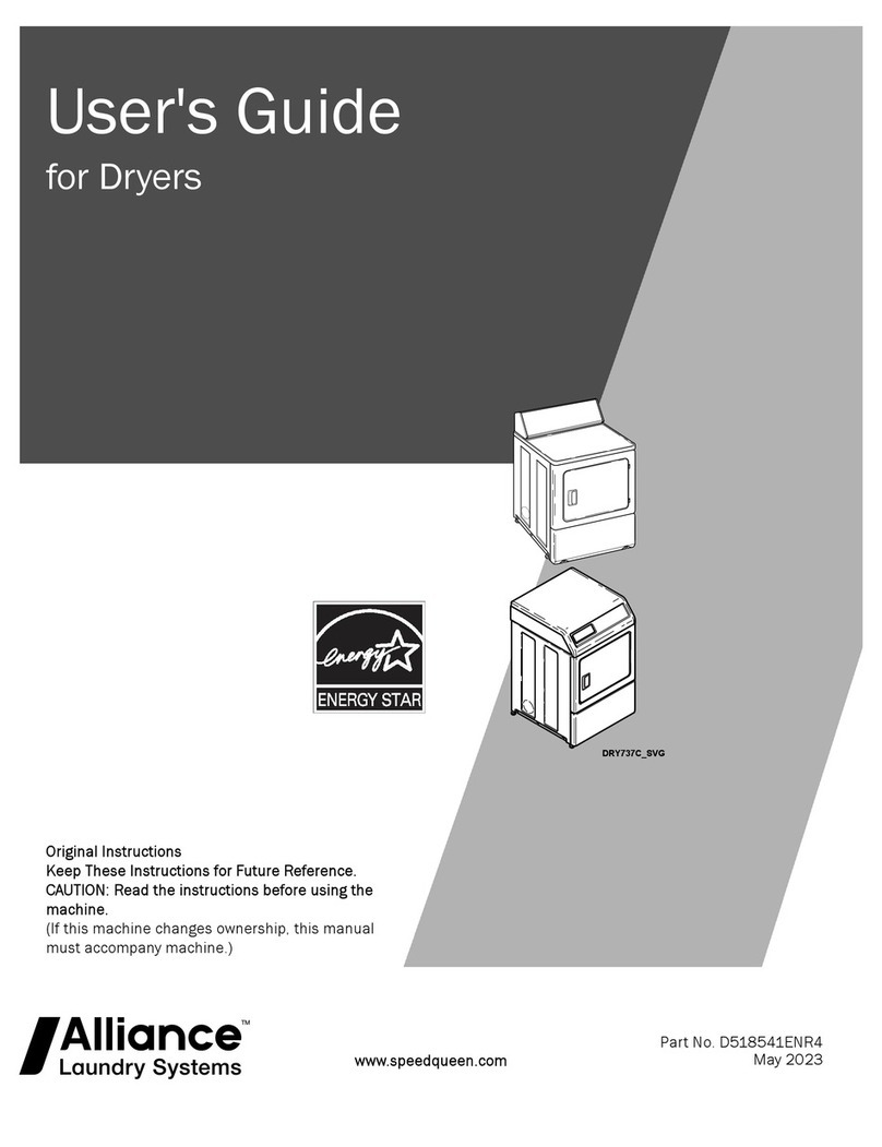 Alliance Laundry Systems Speed Queen DR7004WE User manual