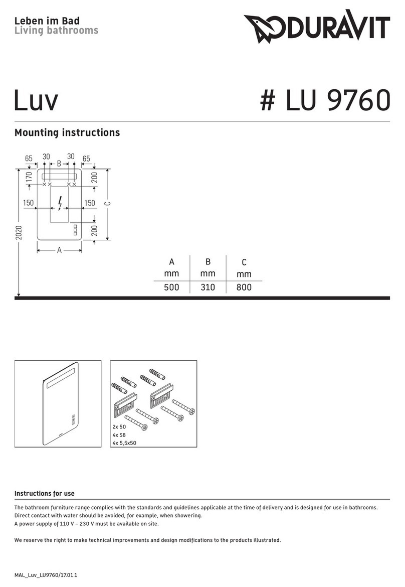 DURAVIT Luv LU 9760 Mounting instructions