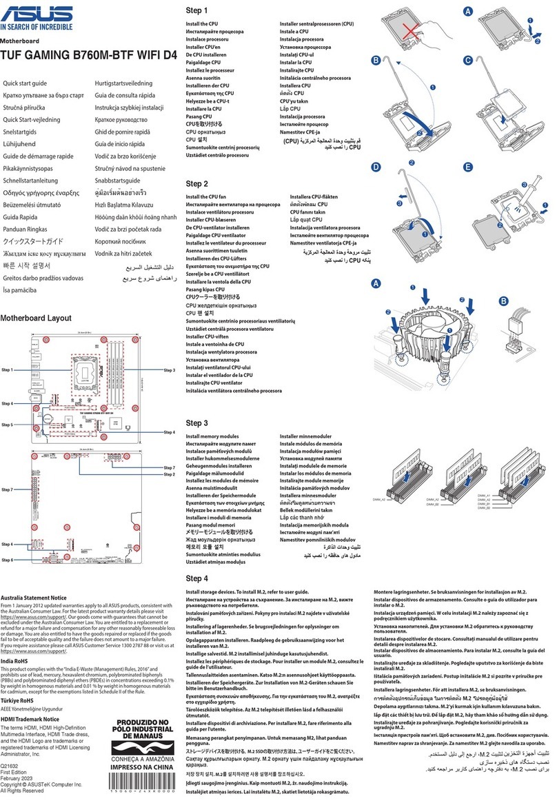 Asus TUF GAMING B760M-BTF WIFI D4 User manual