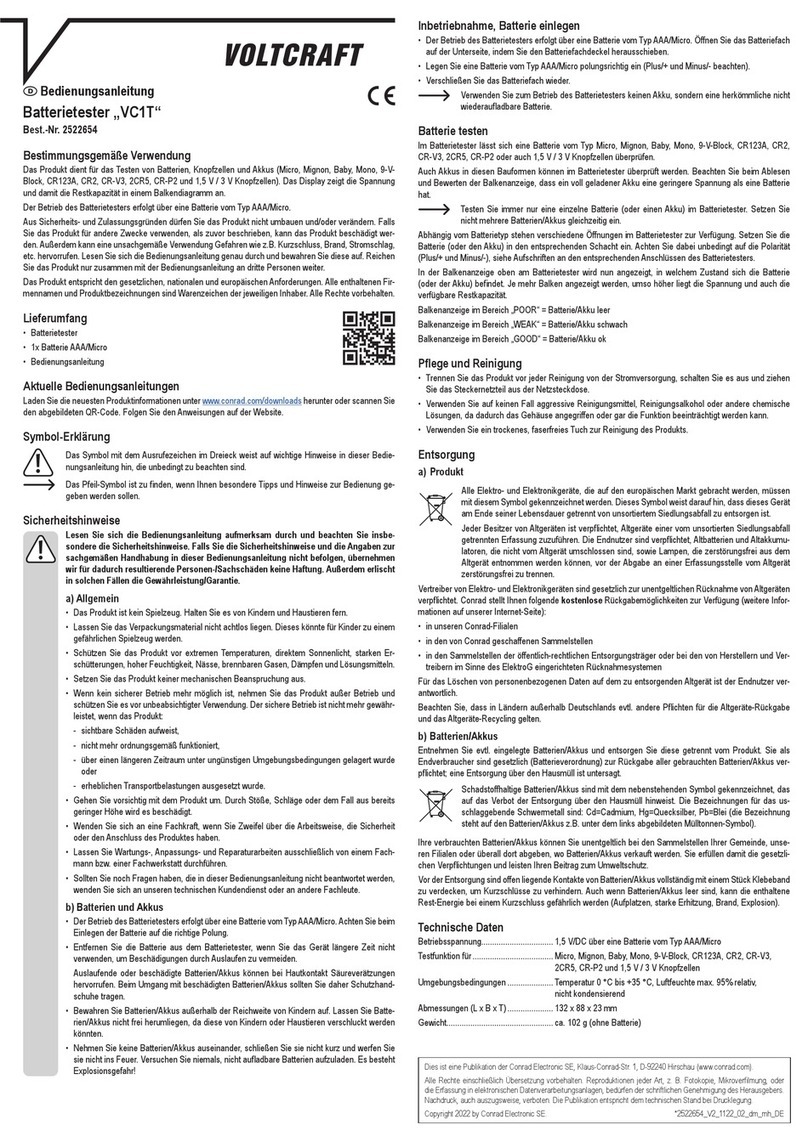 VOLTCRAFT VC1T operating instructions