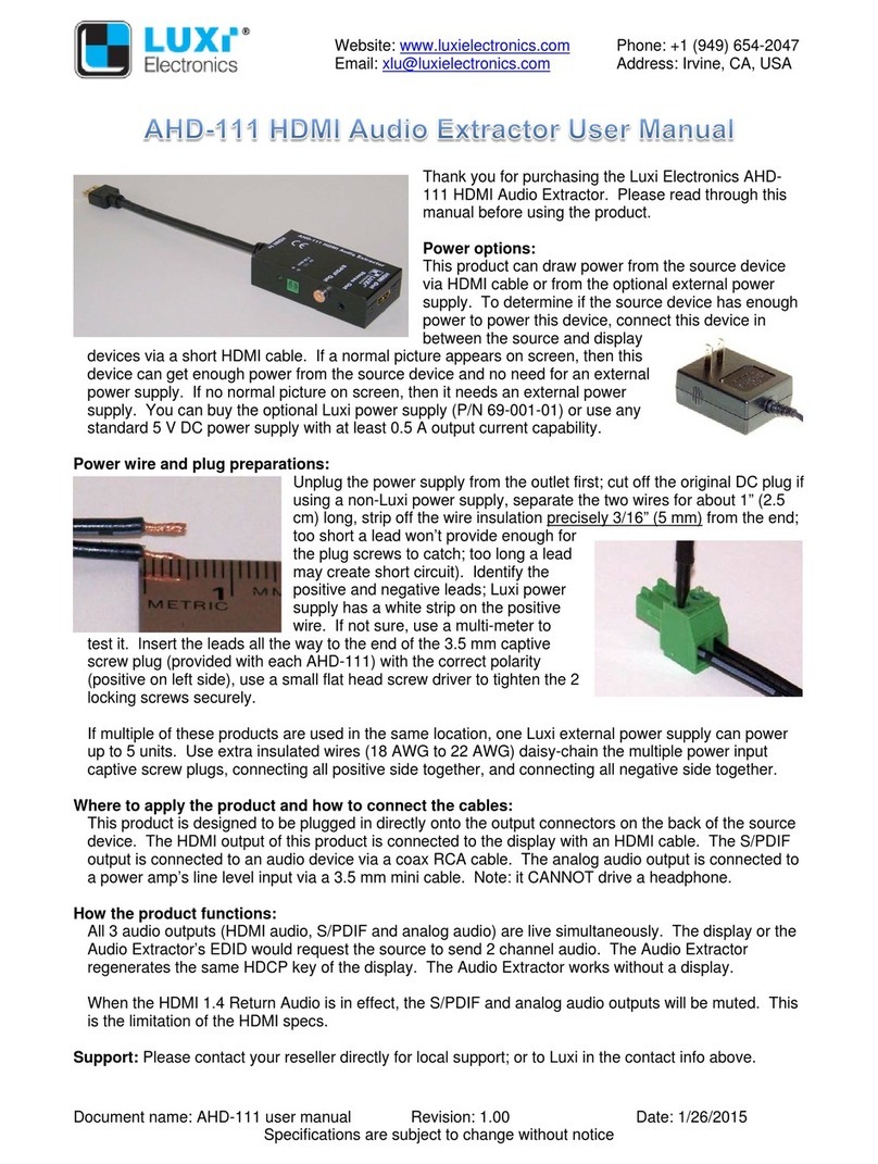 Luxi Electronics AHD-111 user manual