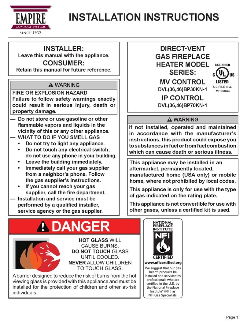 Empire Comfort Systems MV CONTROL DVL36BP30KN-1 installation instructions