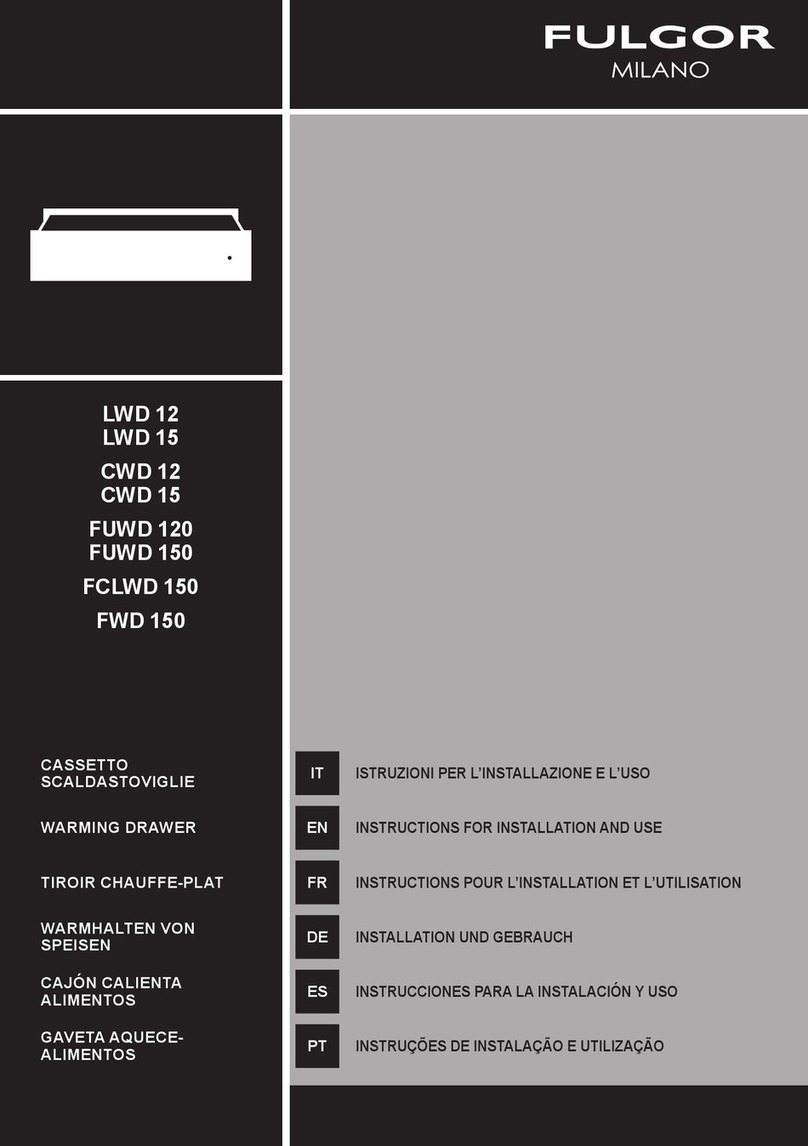 Fulgor Milano FCLWD 150 Instructions for installation and use