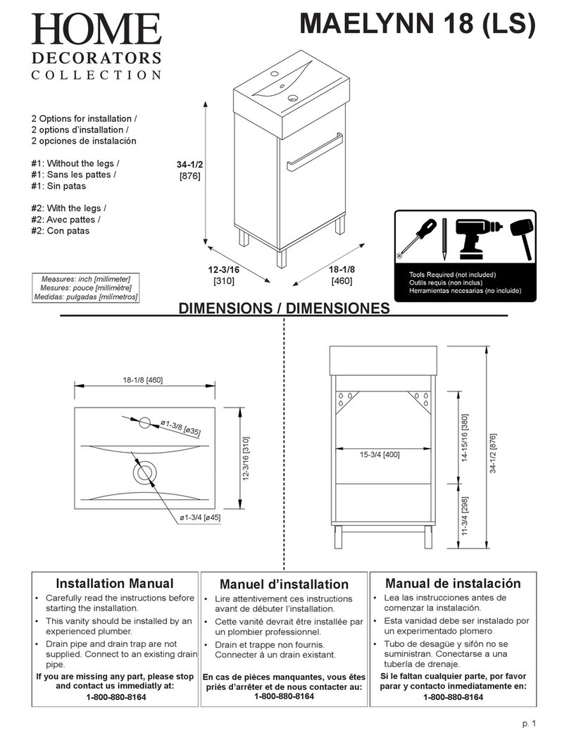 Home Decorators Collection MAELYNN 18 installation manual Home Decorators Collection MAELYNN 18 installation manual