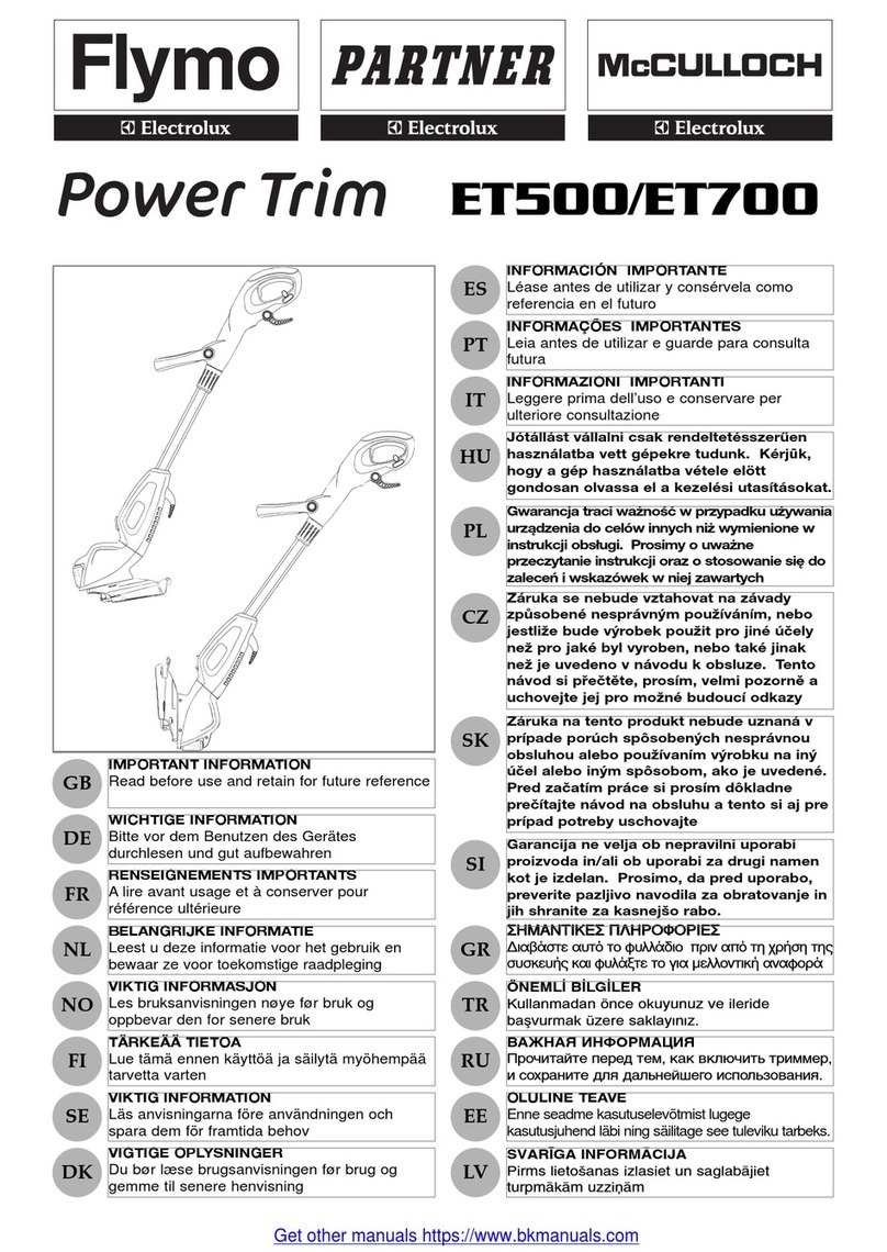 Electrolux Power Trim ET700 manual