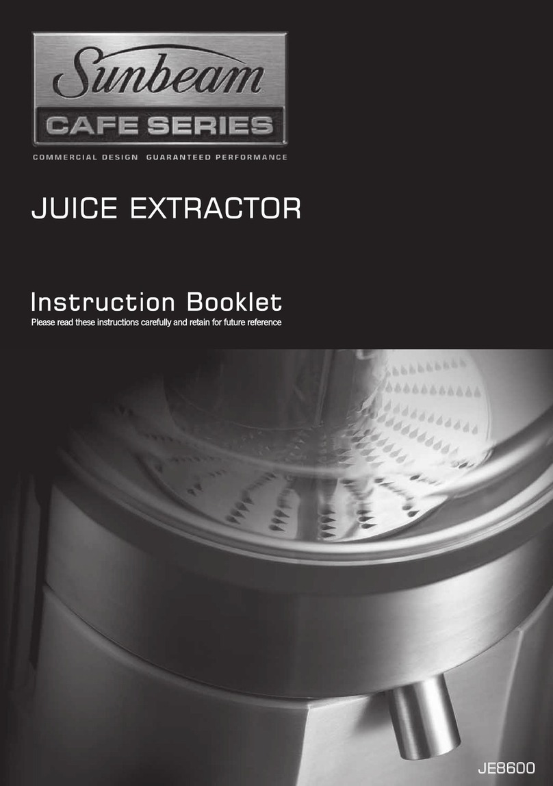 Sunbeam JE8600 Instruction booklet