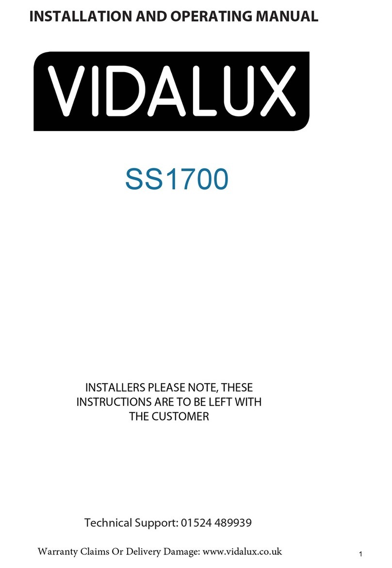Vidalux SS1700 Installation and operating manual