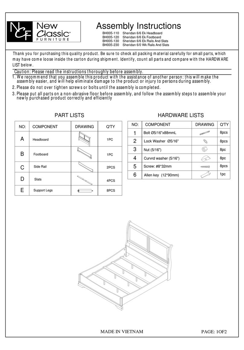 New Classic Furniture Sheridan BH005-110 Assembly instructions New Classic Furniture Sheridan BH005-110 Assembly instructions