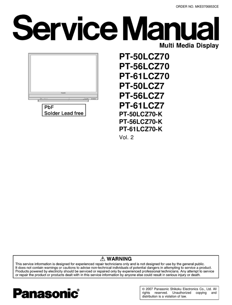 Panasonic PT-50LCZ70 - 50" Rear Projection TV User manual Panasonic PT-50LCZ70 - 50" Rear Projection TV User manual