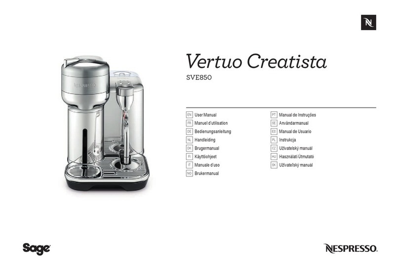 Sage Nespresso Vertuo Creatista SVE850 user manual