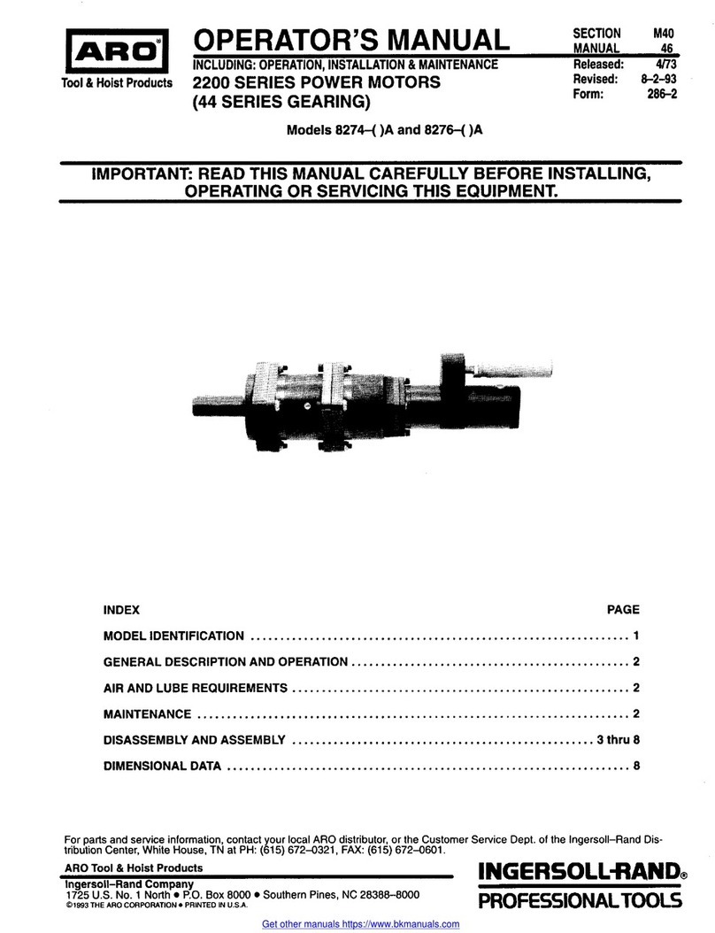 Ingersoll-Rand ARO 2200 Series Operator's manual