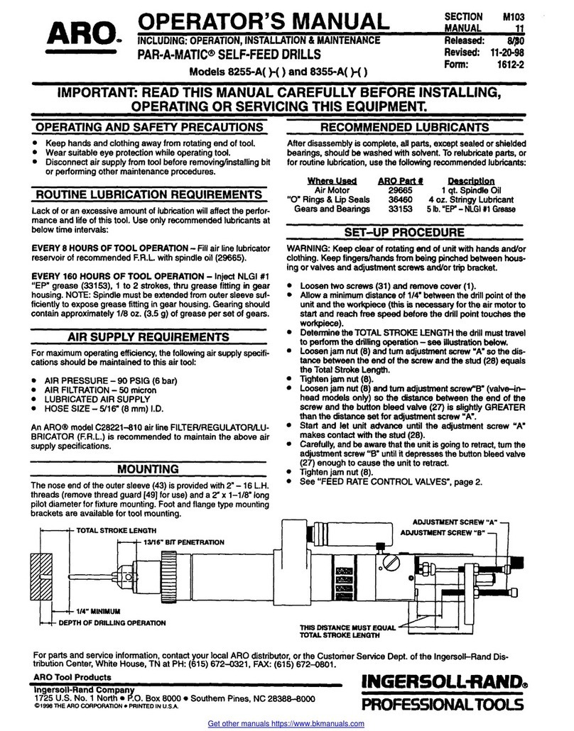 Ingersoll-Rand ARO PAR-A-MATIC 8255-A Series User manual