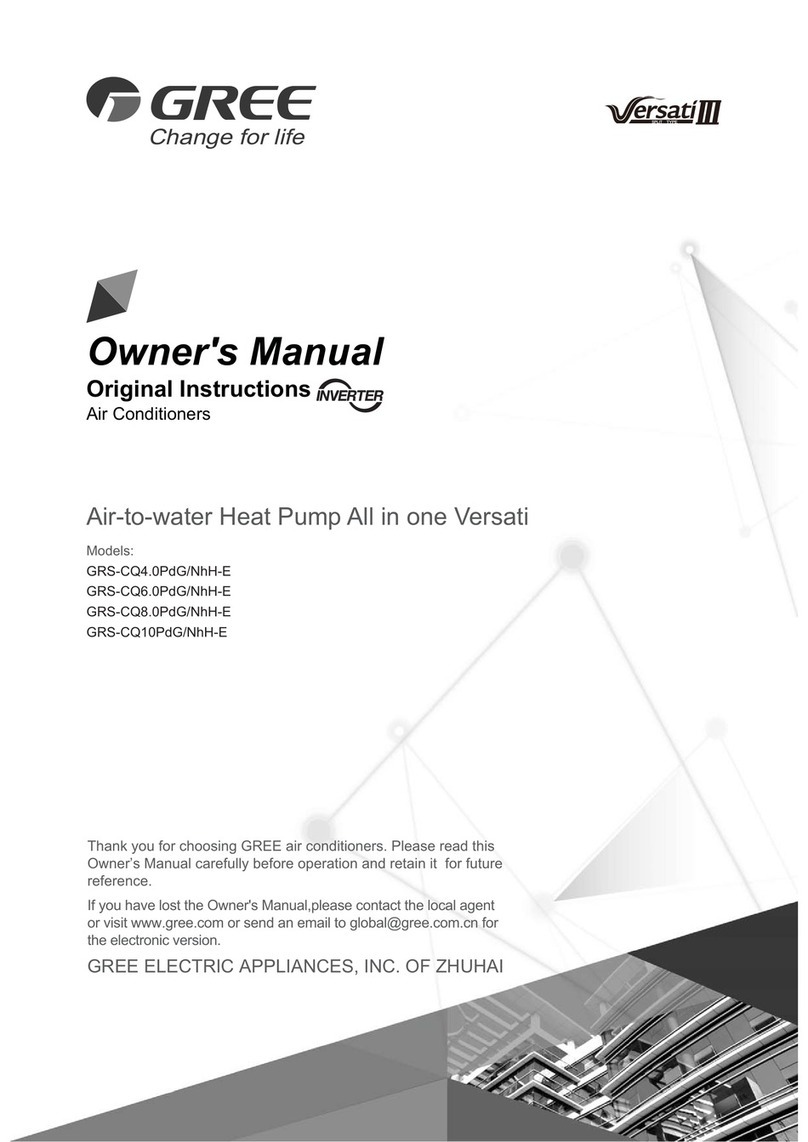 Gree Versati GRS-CQ4.0PdG/NhH-E owner's manual