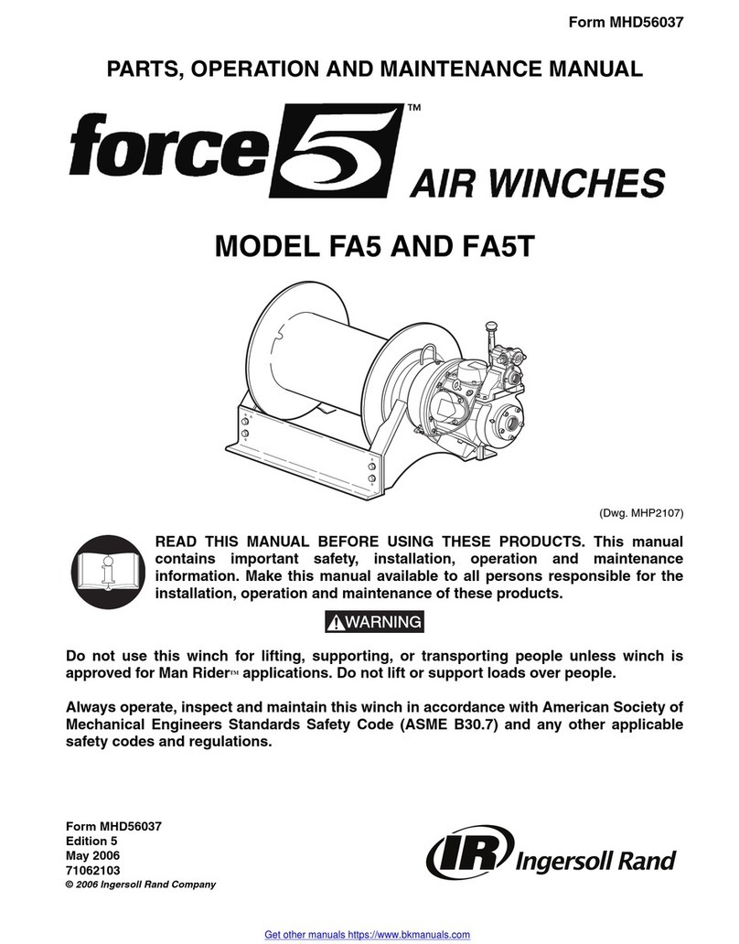 Ingersoll-Rand force 5 FA5 Parts, operation and maintenance manual