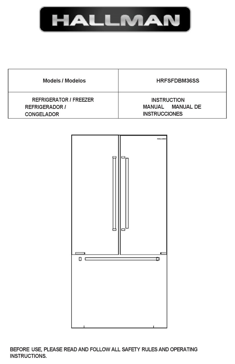 Hallman HRFSFDBM36SS instruction manual