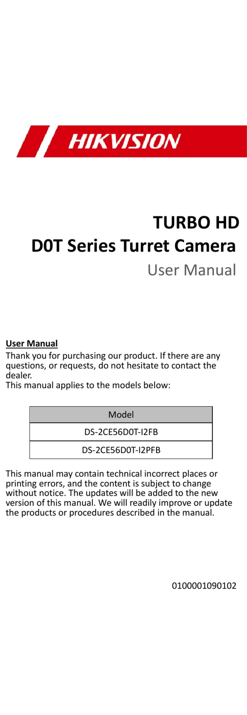 HIK VISION DS-2CE56D0T-I2FB User manual HIK VISION DS-2CE56D0T-I2FB User manual
