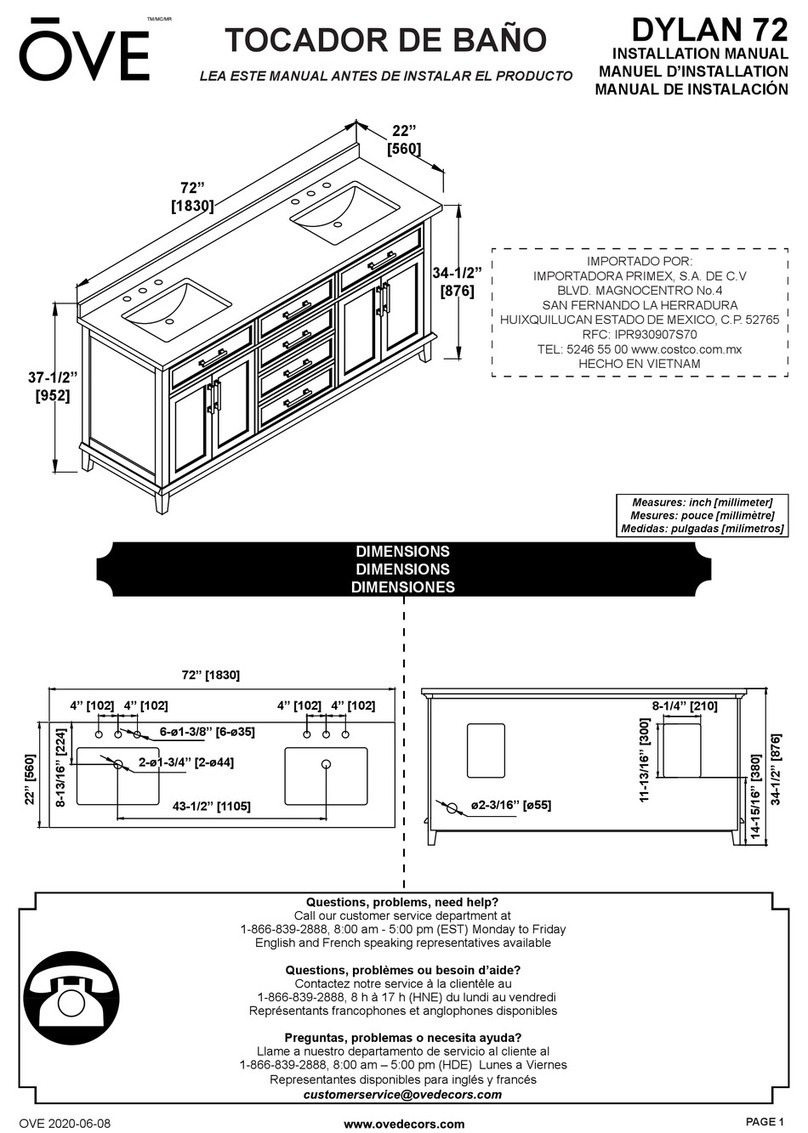OVE DYLAN 72 installation manual
