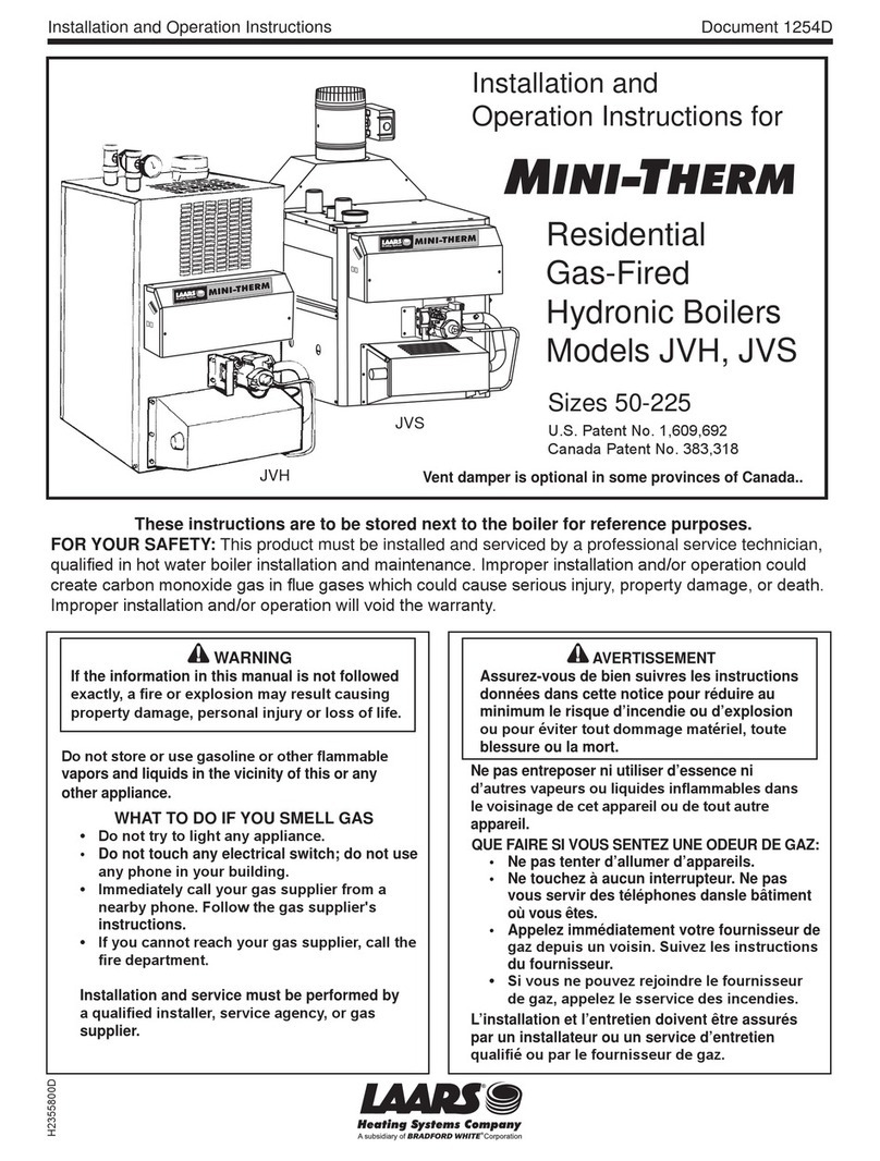 Laars Mini-Therm JVH Installation and operation instruction