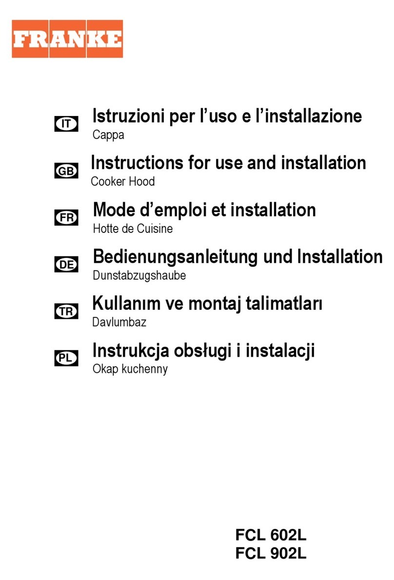 Franke FCL 602L Instructions for use and installation Franke FCL 602L Instructions for use and installation