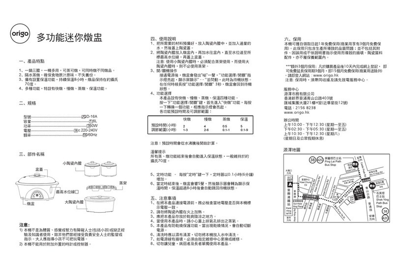 ORIGO JQD-16A User manual