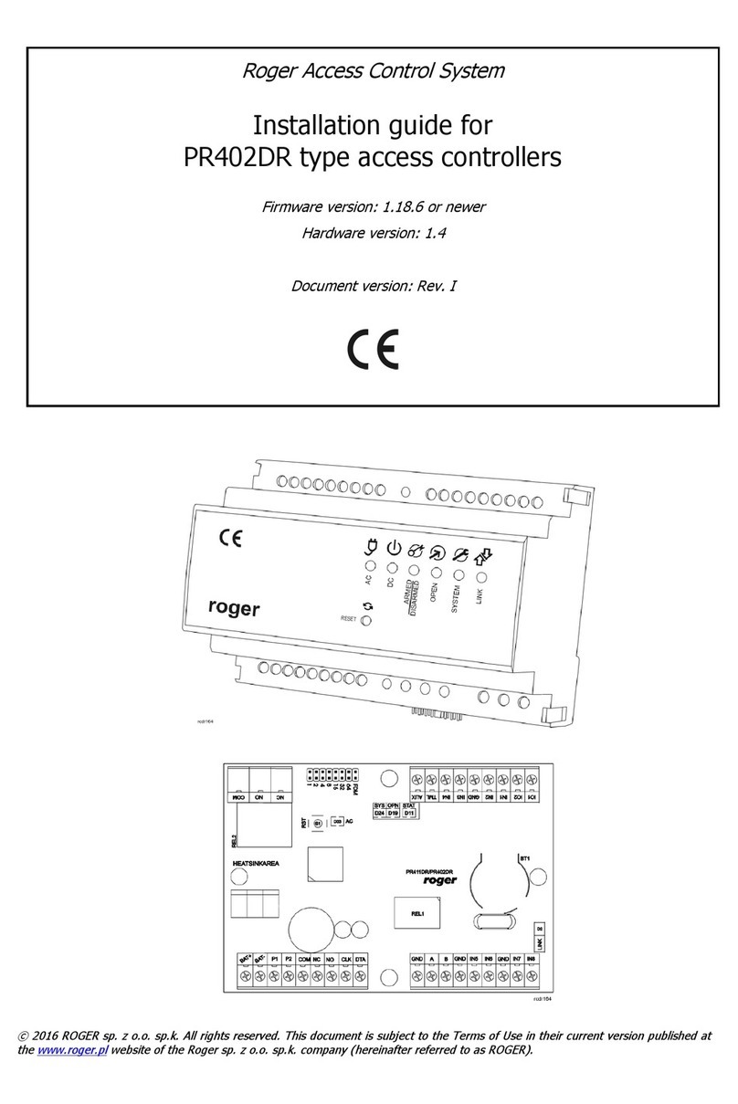 Roger PR402DR User manual Roger PR402DR User manual