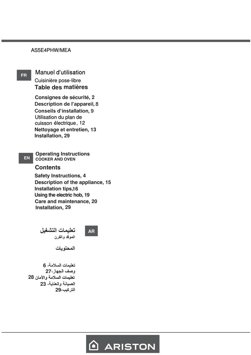 Ariston AS5E4PHW/MEA operating instructions