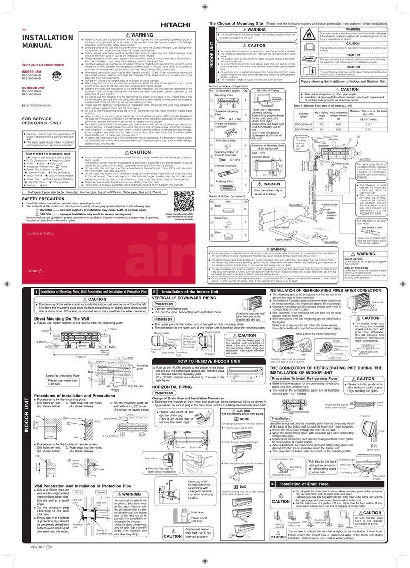 Hitachi RAS-S50YHAB User manual