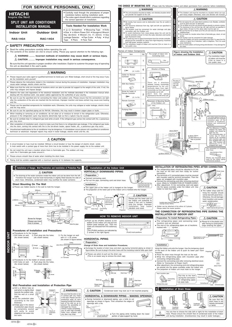 Hitachi RAS-14G4 User manual