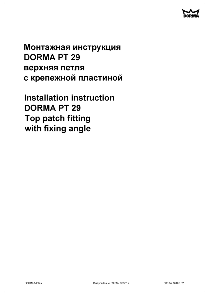 Dorma PT 29 Installation instruction