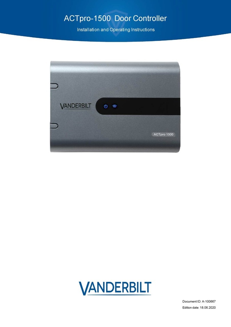 Vanderbilt ACTpro-1500 Installation and operating instructions